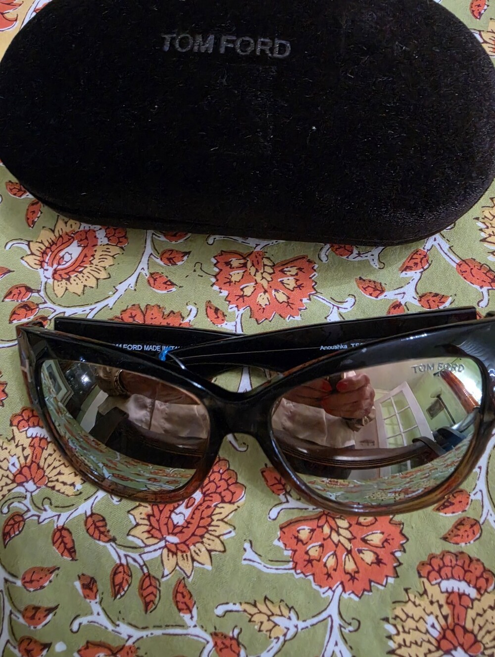 Tom Ford Black Frame Sunglasses with Mirrored Lenses